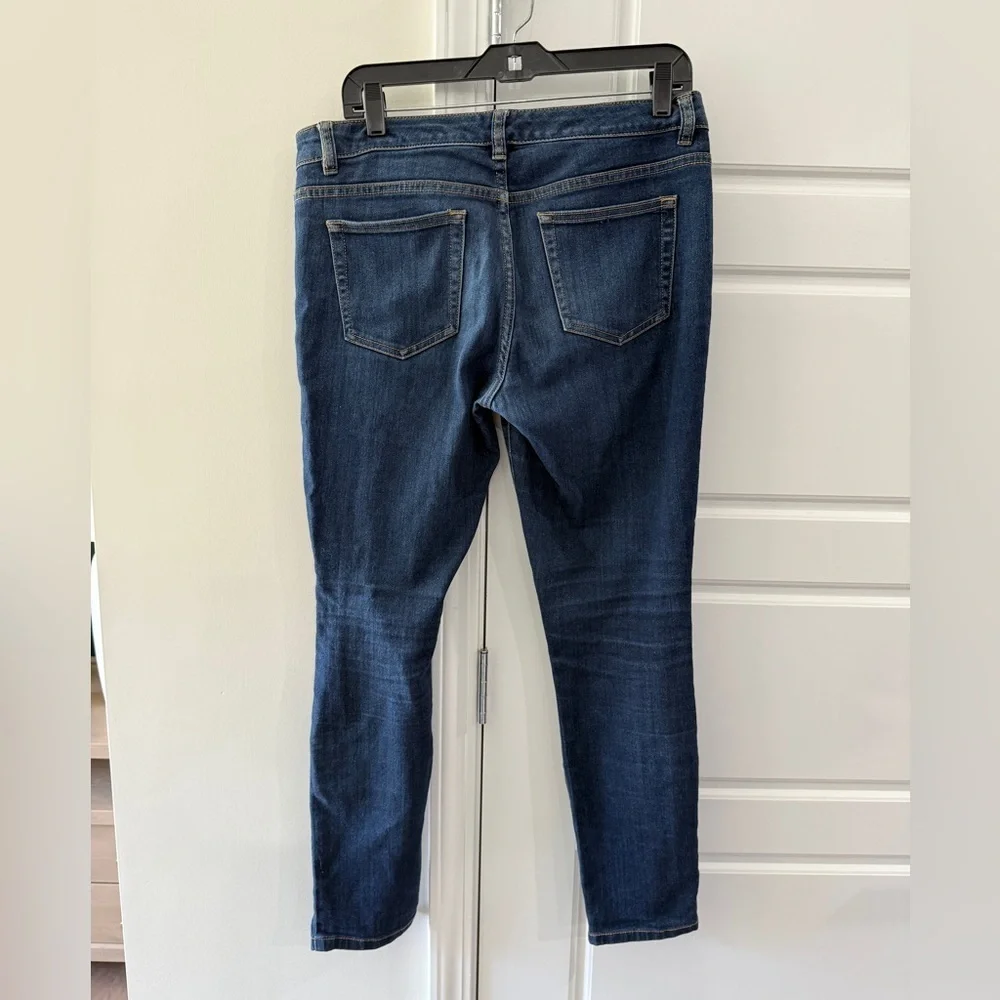 Michael Kors Dark Blue Skinny Denim Jeans 6 Soft Mid-Rise Minimalist